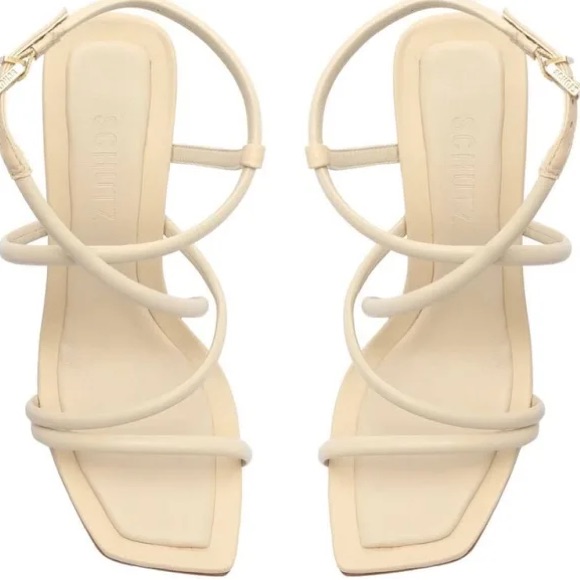 Schutz Ivory Lovi Strappy Sandals